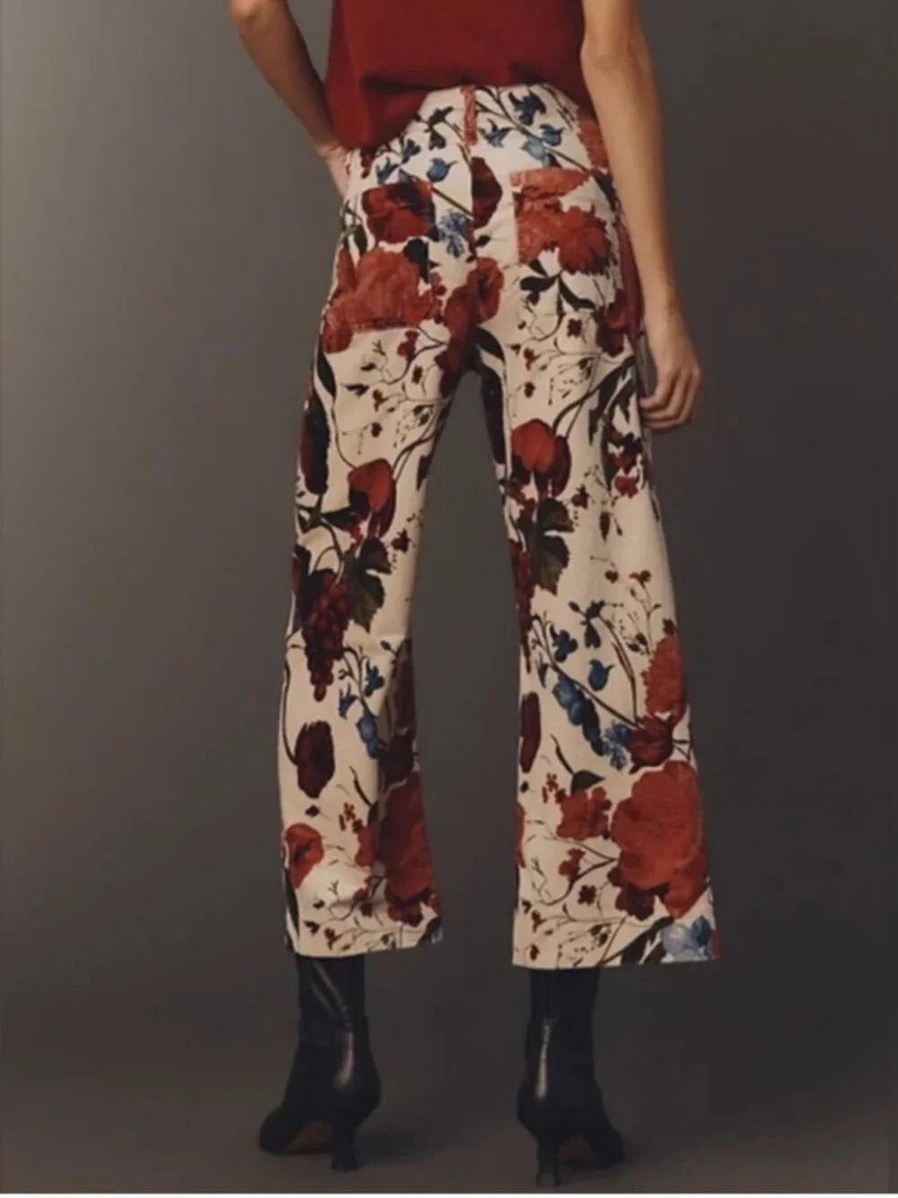 Anthropologie Maeve The Colette Dobby Jacquard Velvet Pants size 29 - Picture 3 of 8